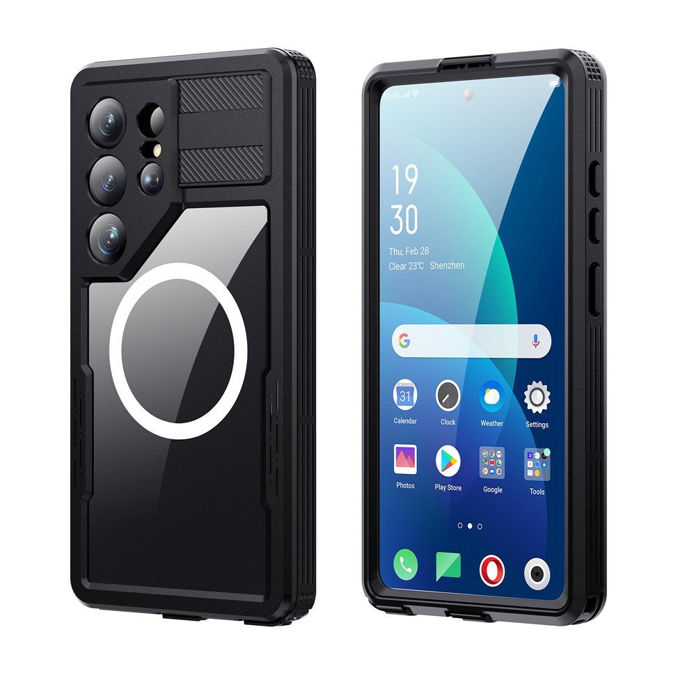 Samsung Galaxy S26 Ultra Redpebber Waterproof Hybrid Plastic Case – MagSafe Compatible – Black