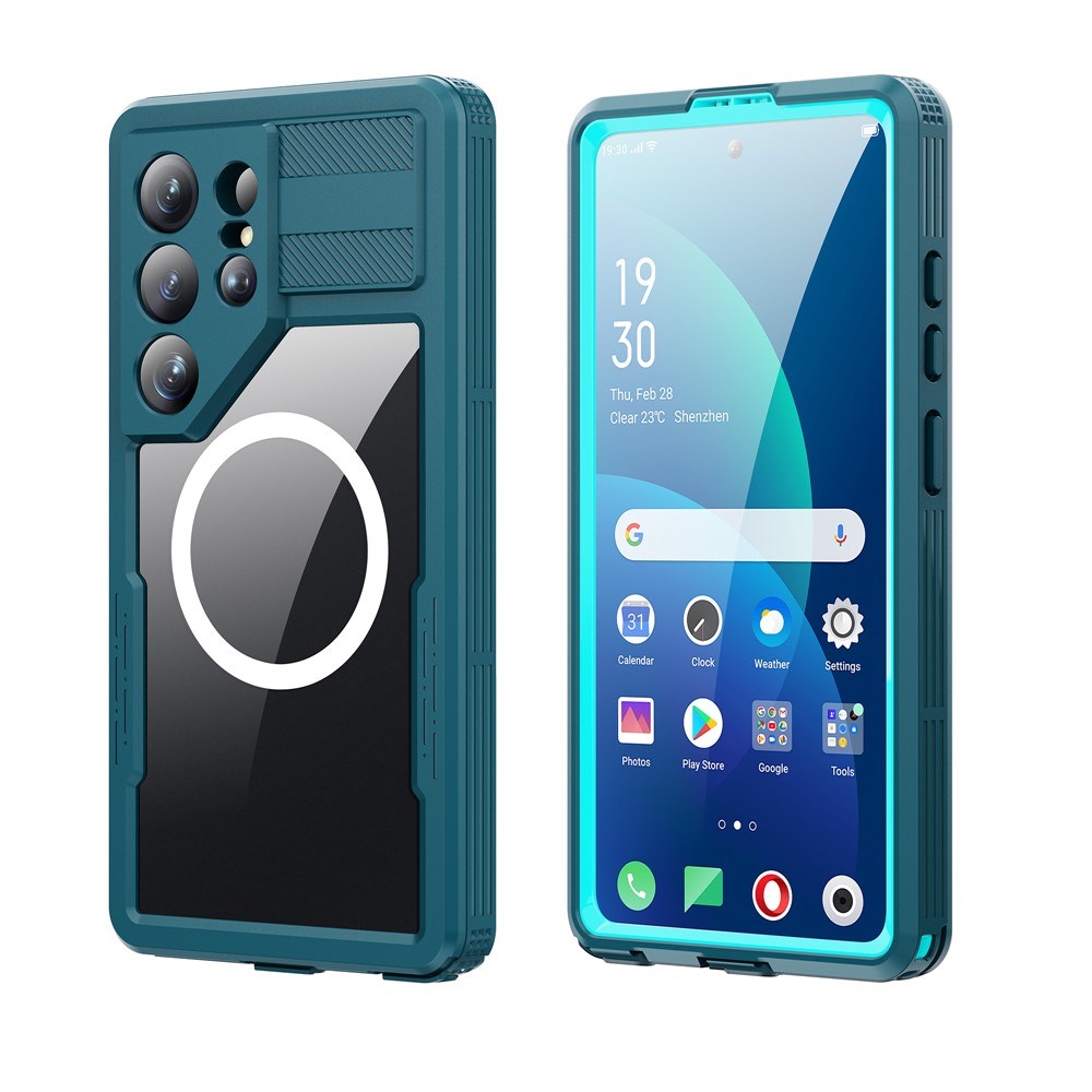 Samsung Galaxy S26 Ultra Redpebber Waterproof Hybrid Plastic Case – MagSafe Compatible – Blue