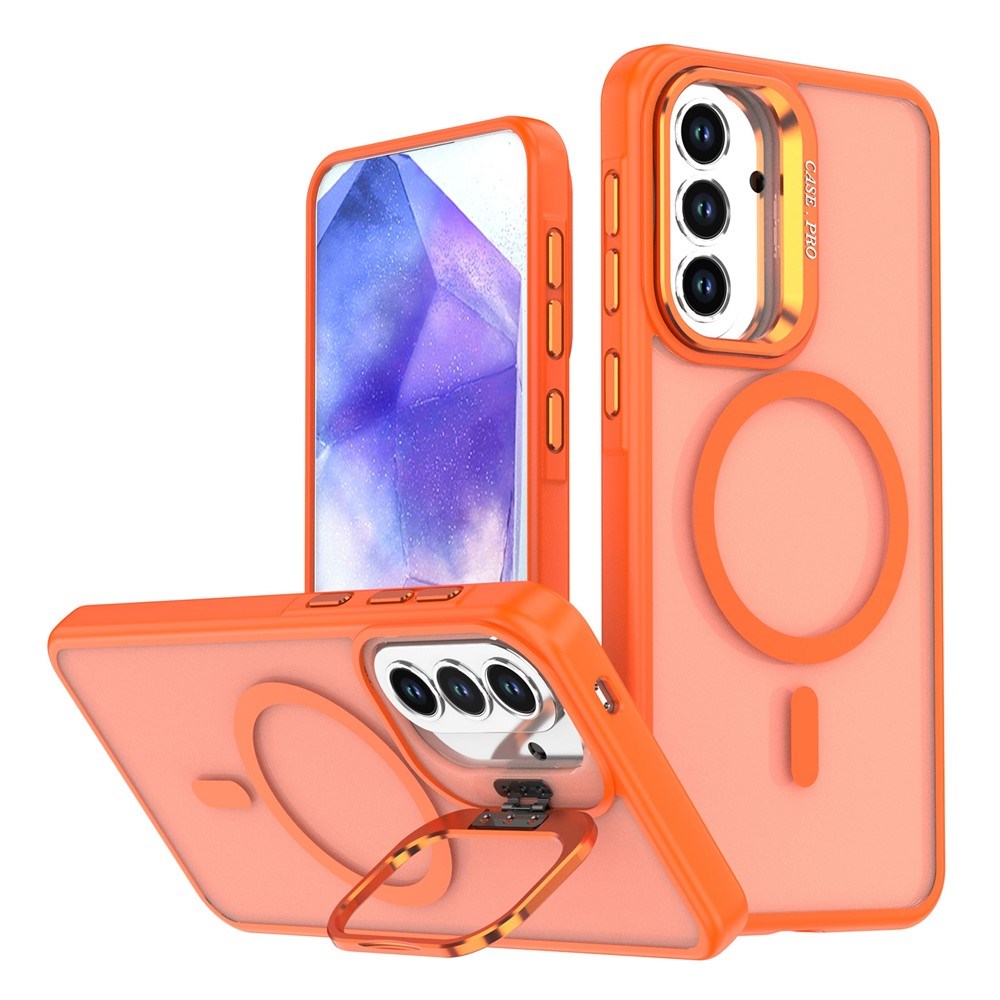 Samsung Galaxy A37 EIDERWOOD Hybrid Case with Kickstand - MagSafe Compatible - Orange