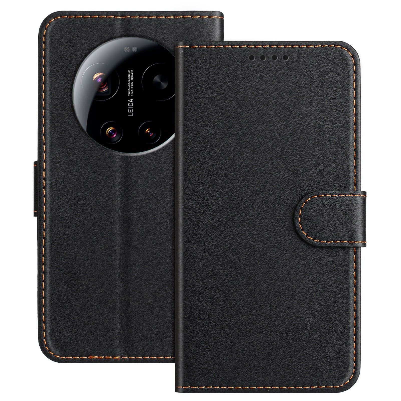 Xiaomi 17 Ultra EIDERWOOD Faux Leather Flip Case with Card Holder & Stand Function - Black