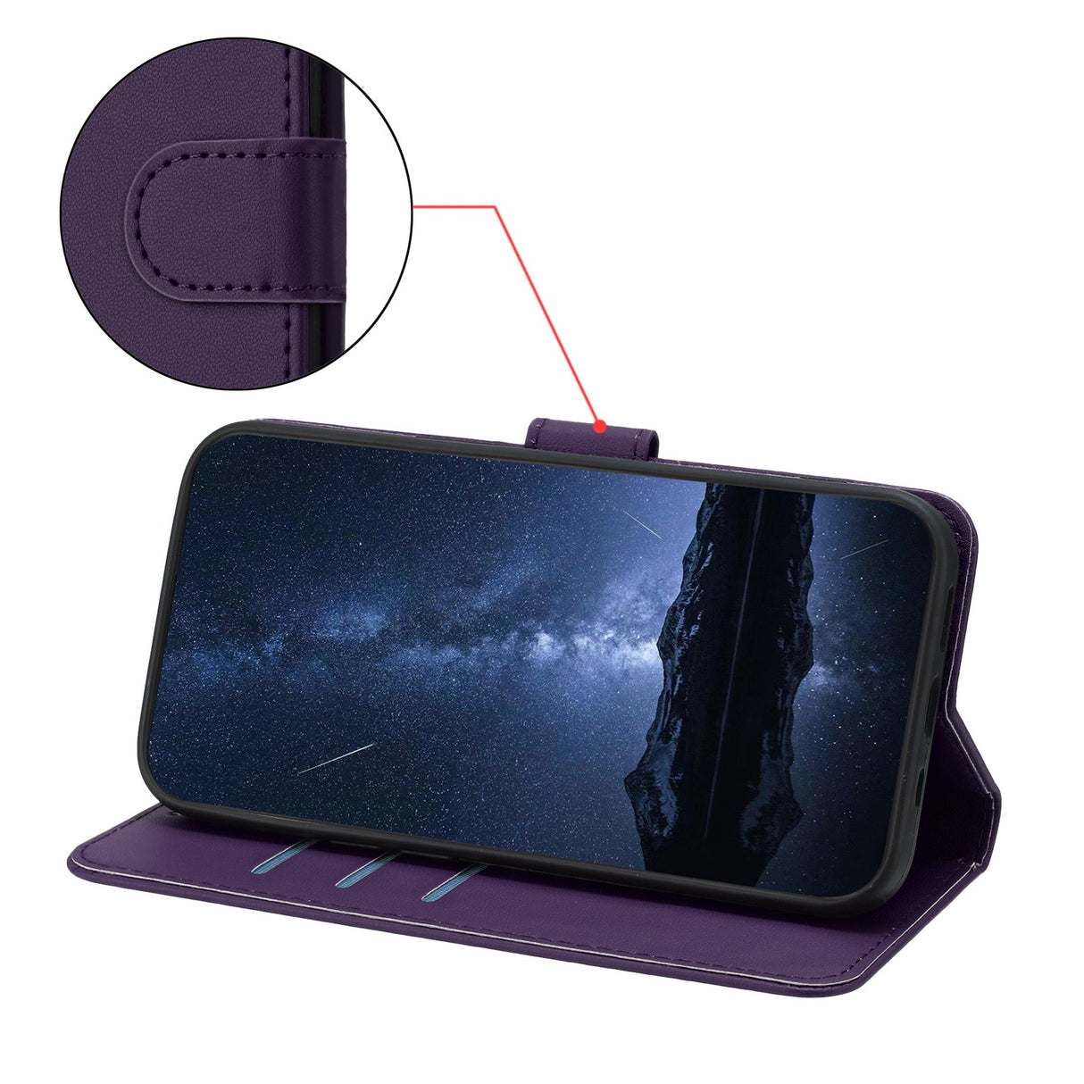 Xiaomi 17 Ultra EIDERWOOD Faux Leather Flip Case with Card Holder & Stand Function - Purple
