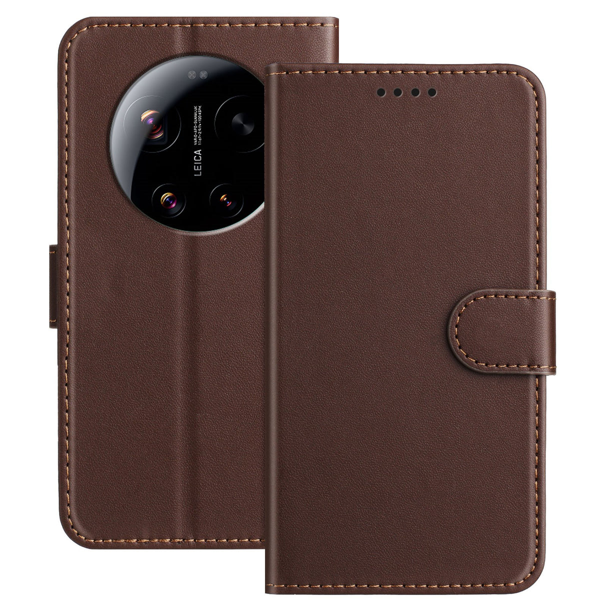Xiaomi 17 Ultra EIDERWOOD Faux Leather Flip Case with Card Holder & Stand Function - Brown