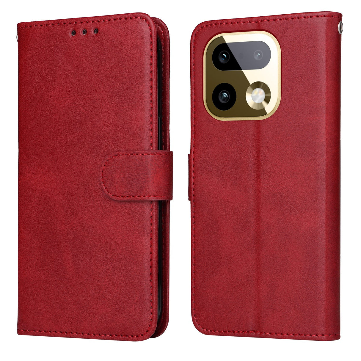 Realme 16 Pro+ EIDERWOOD Faux Leather Flip Case with Strap - Red