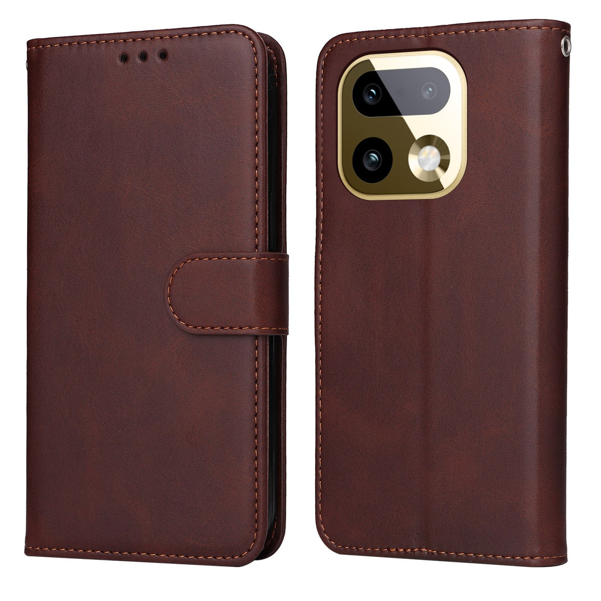 Realme 16 Pro+ EIDERWOOD Faux Leather Flip Case with Strap - Brown
