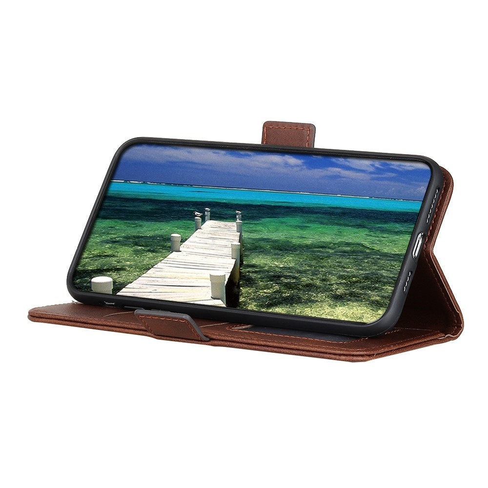 Motorola Moto G77 / G67 EIDERWOOD Faux Leather Flip Case with Card Holder - Brown