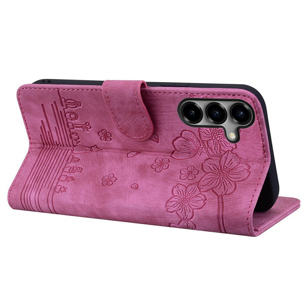 Samsung Galaxy S26 EIDERWOOD Flip Cover with Print / Card Holder / Strap - Pink