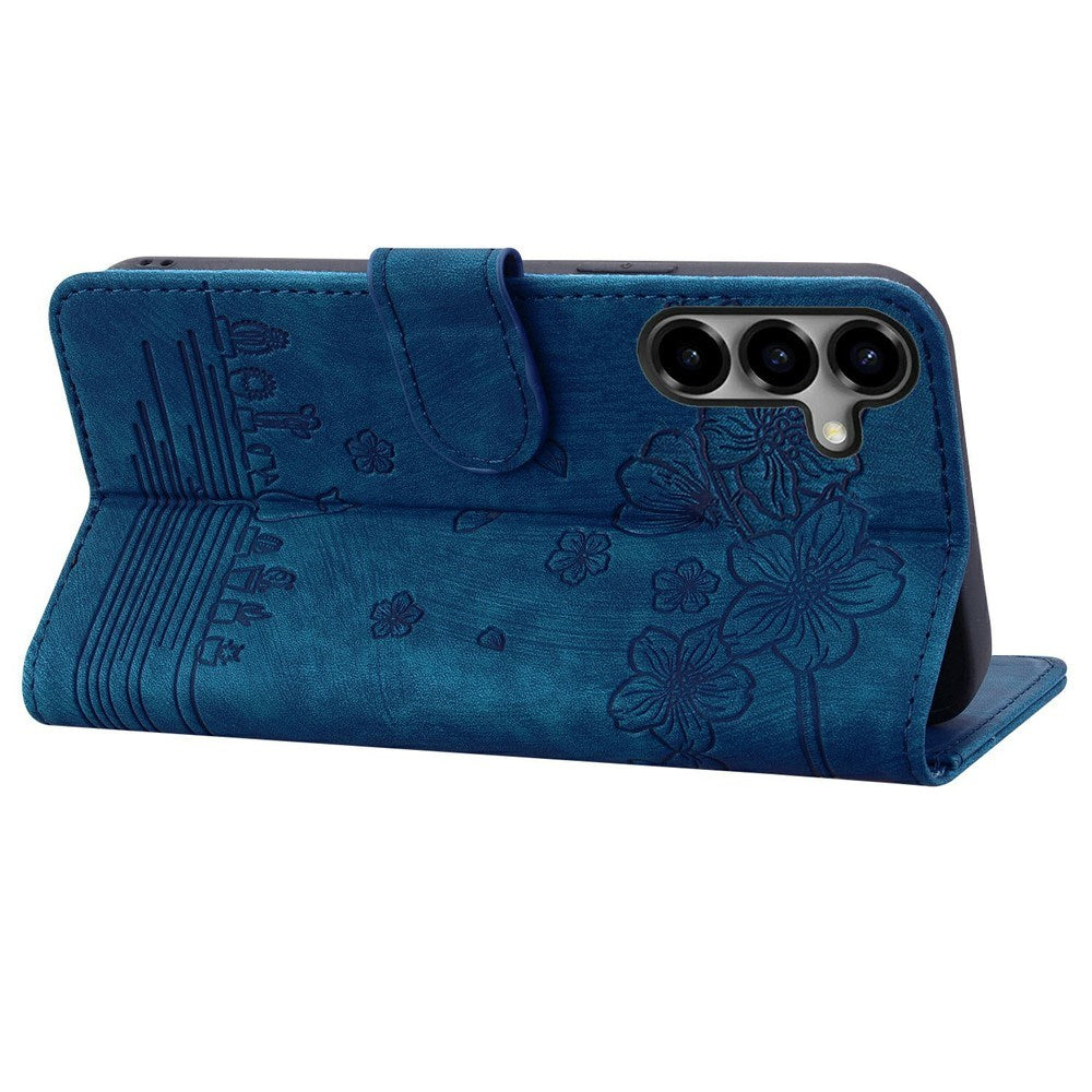 Samsung Galaxy S26 EIDERWOOD Flip Cover with Print / Card Holder / Strap - Blue