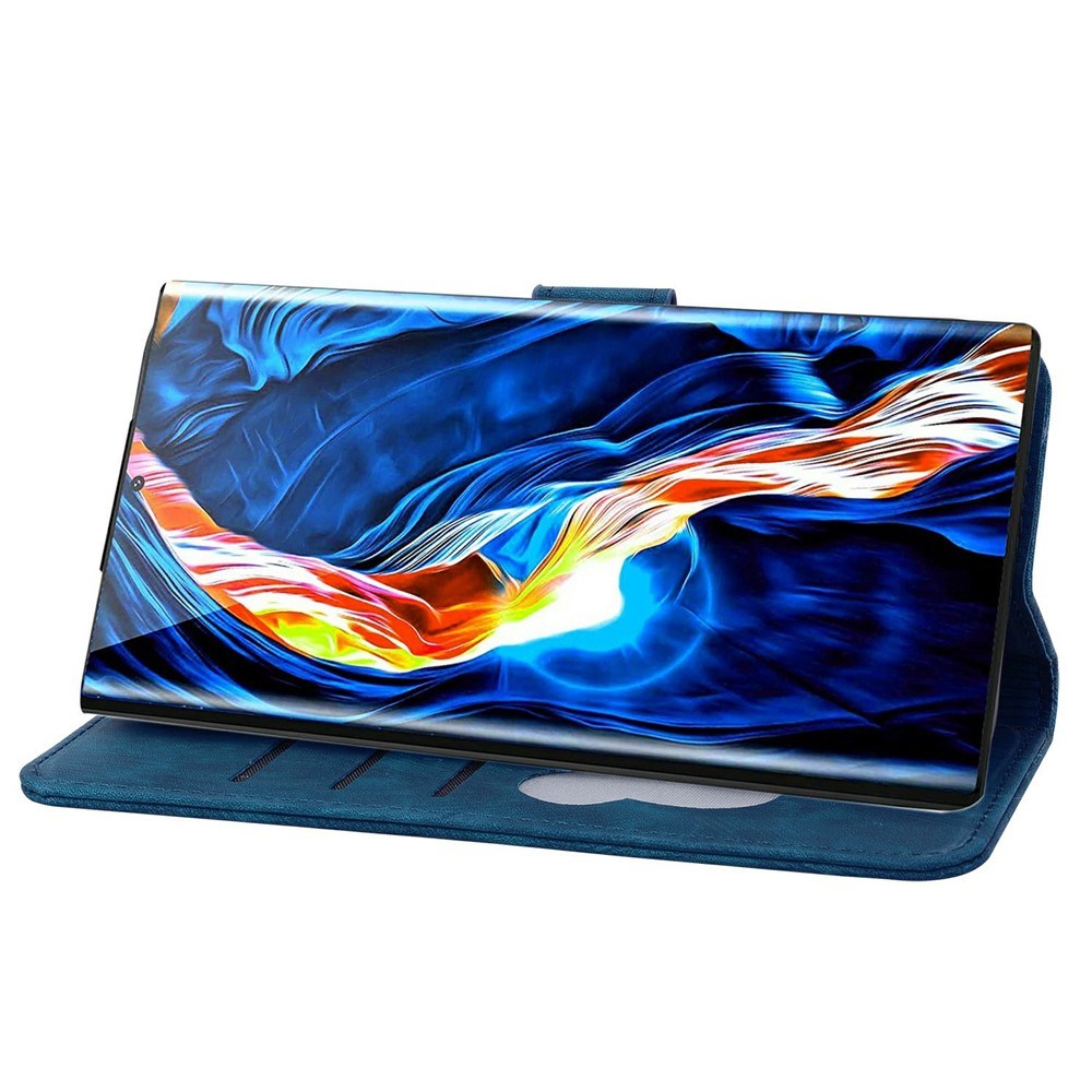 Samsung Galaxy S26 EIDERWOOD Flip Cover with Print / Card Holder / Strap - Blue