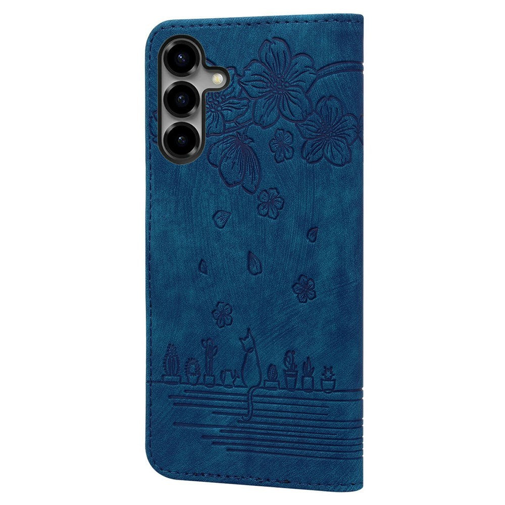 Samsung Galaxy S26 EIDERWOOD Flip Cover with Print / Card Holder / Strap - Blue