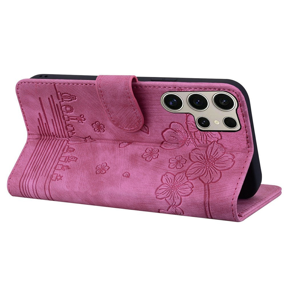 Samsung Galaxy S26 Ultra EIDERWOOD Flip Cover with Print / Card Holder / Strap - Pink