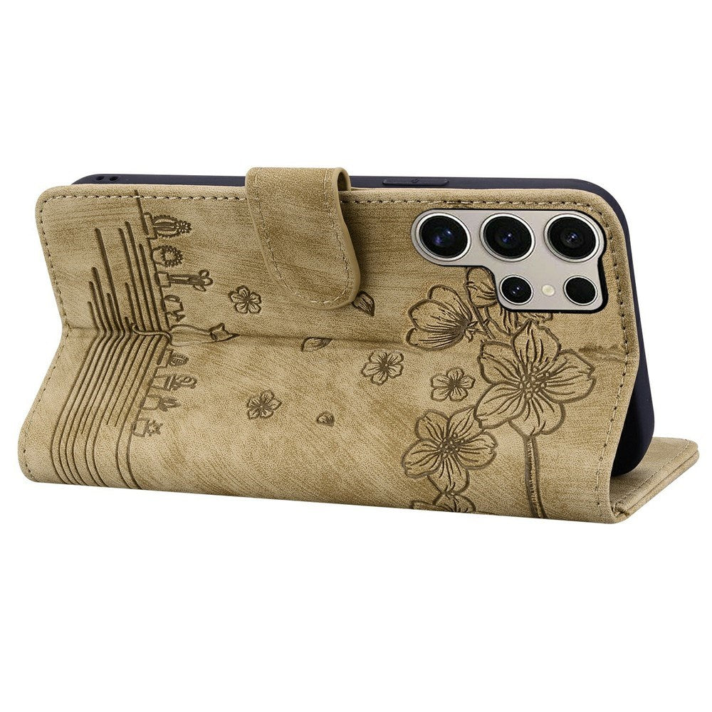 Samsung Galaxy S26 Ultra EIDERWOOD Flip Cover with Print / Card Holder / Strap - Brown