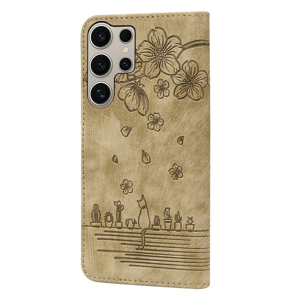 Samsung Galaxy S26 Ultra EIDERWOOD Flip Cover with Print / Card Holder / Strap - Brown