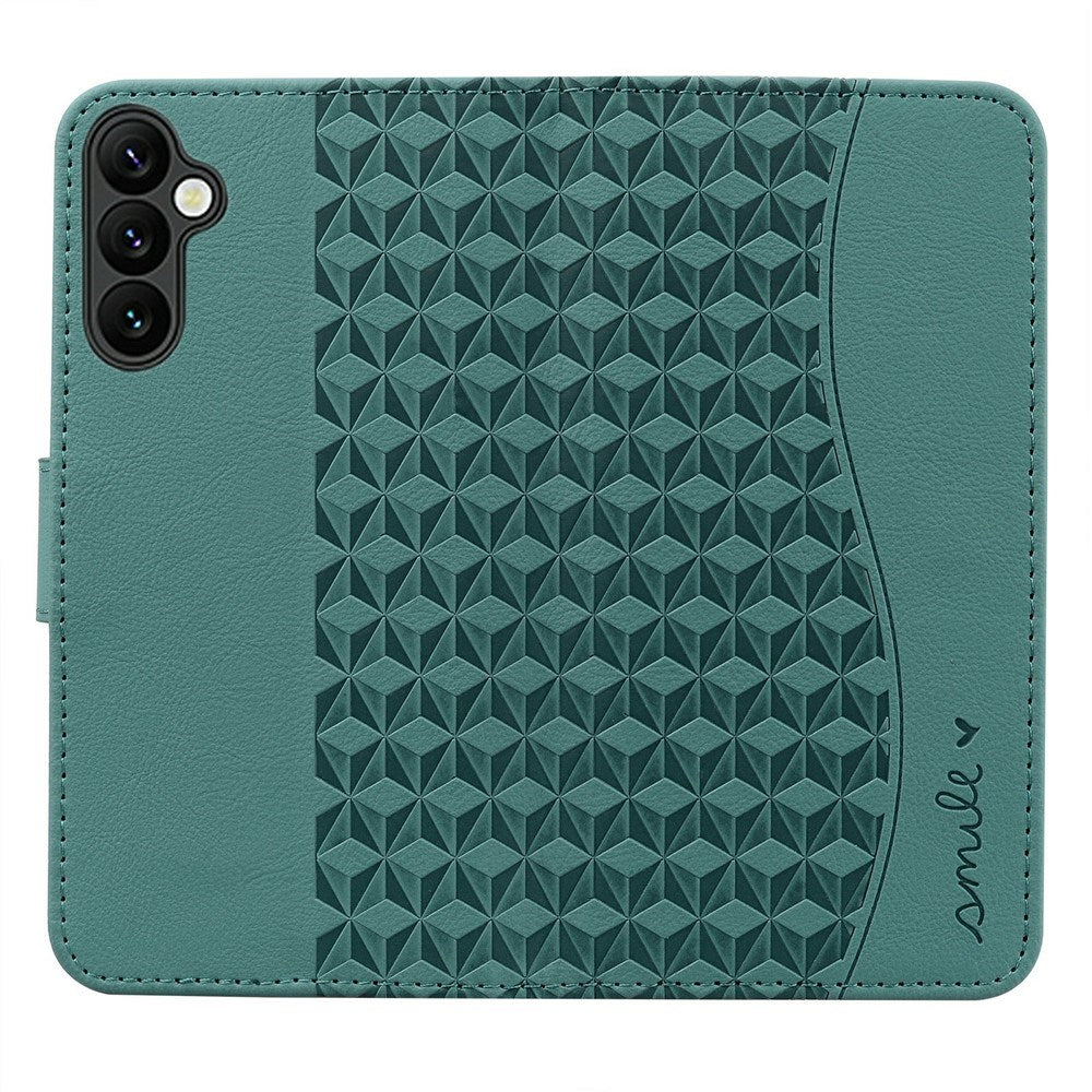 Samsung Galaxy A57 EIDERWOOD Flip Cover with Print - Card Holder and Strap - Green