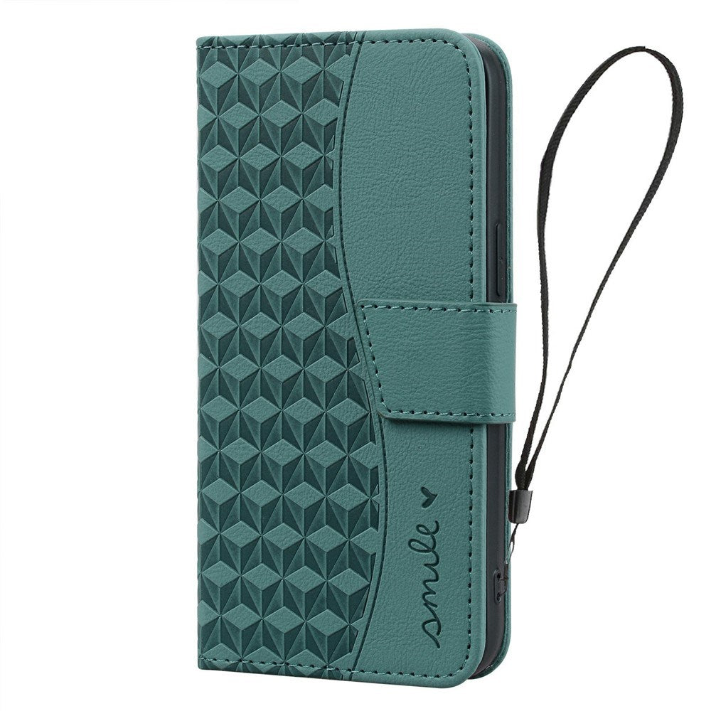 Samsung Galaxy A57 EIDERWOOD Flip Cover with Print - Card Holder and Strap - Green