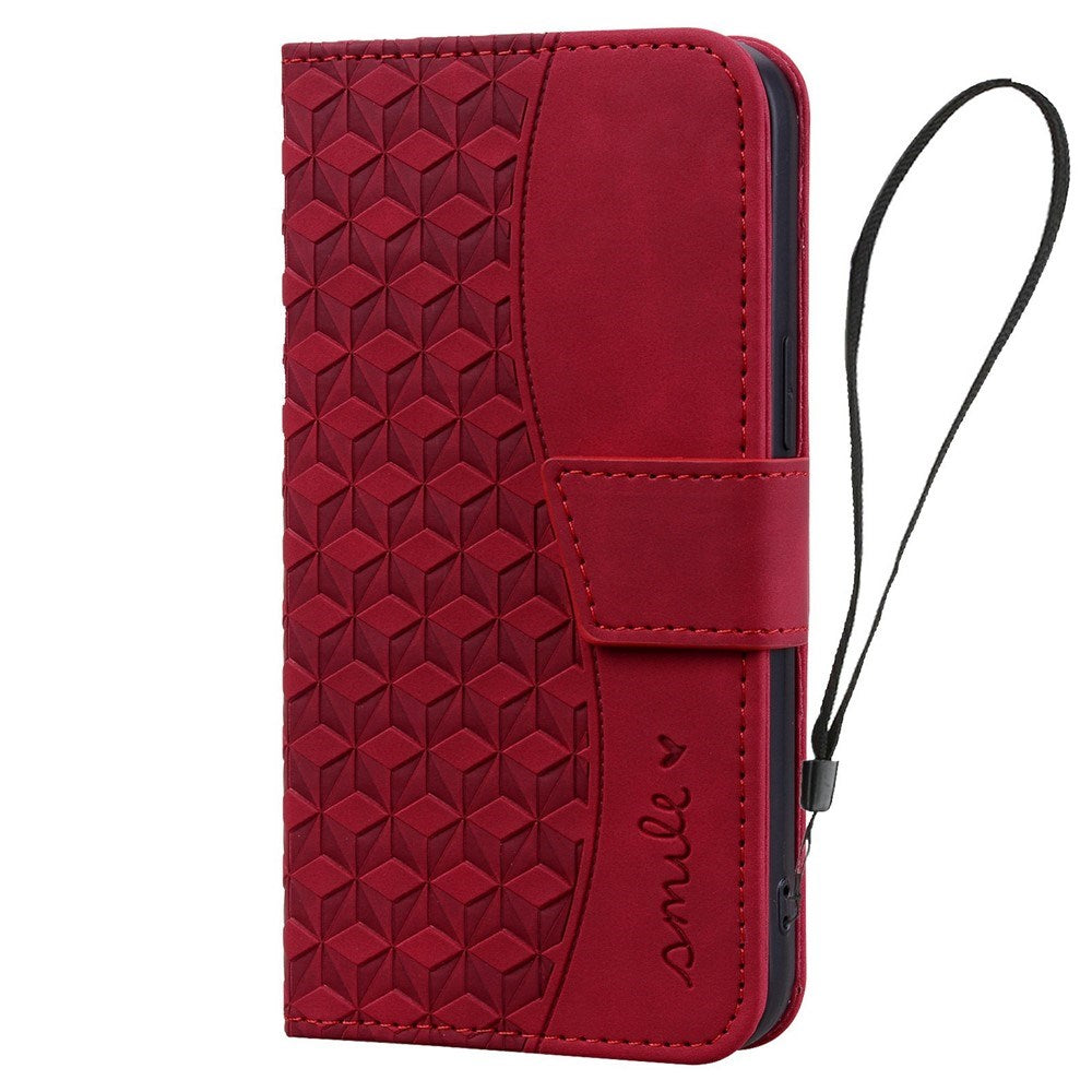 Samsung Galaxy A57 EIDERWOOD Flip Cover with Print - Card Holder and Strap - Red