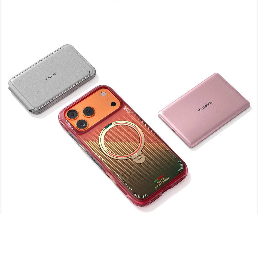 iPhone 17 Pro TORRAS Ostand Q3 Air Case with 360° Kickstand - MagSafe Compatible - Wave of Passion