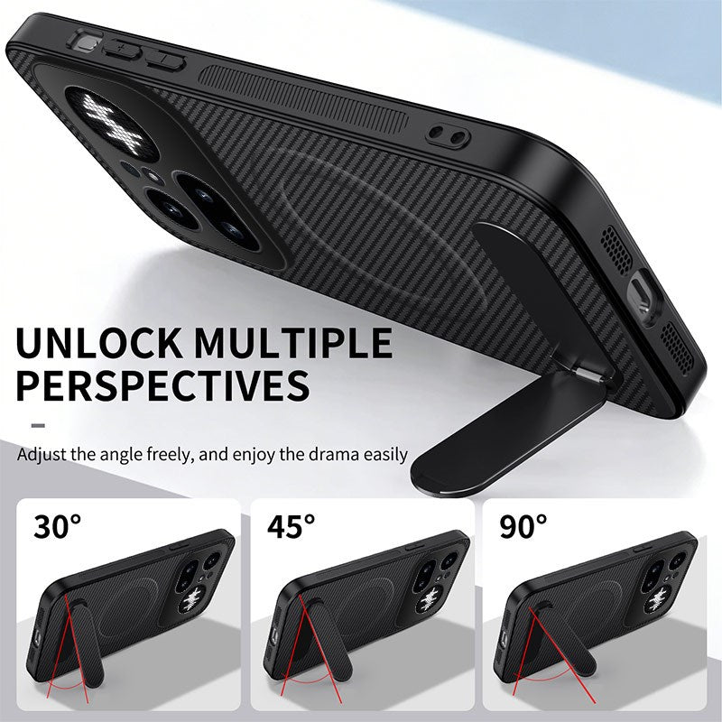 Nothing Phone (4a) Pro EIDERWOOD Hybrid Case with Kickstand - Black