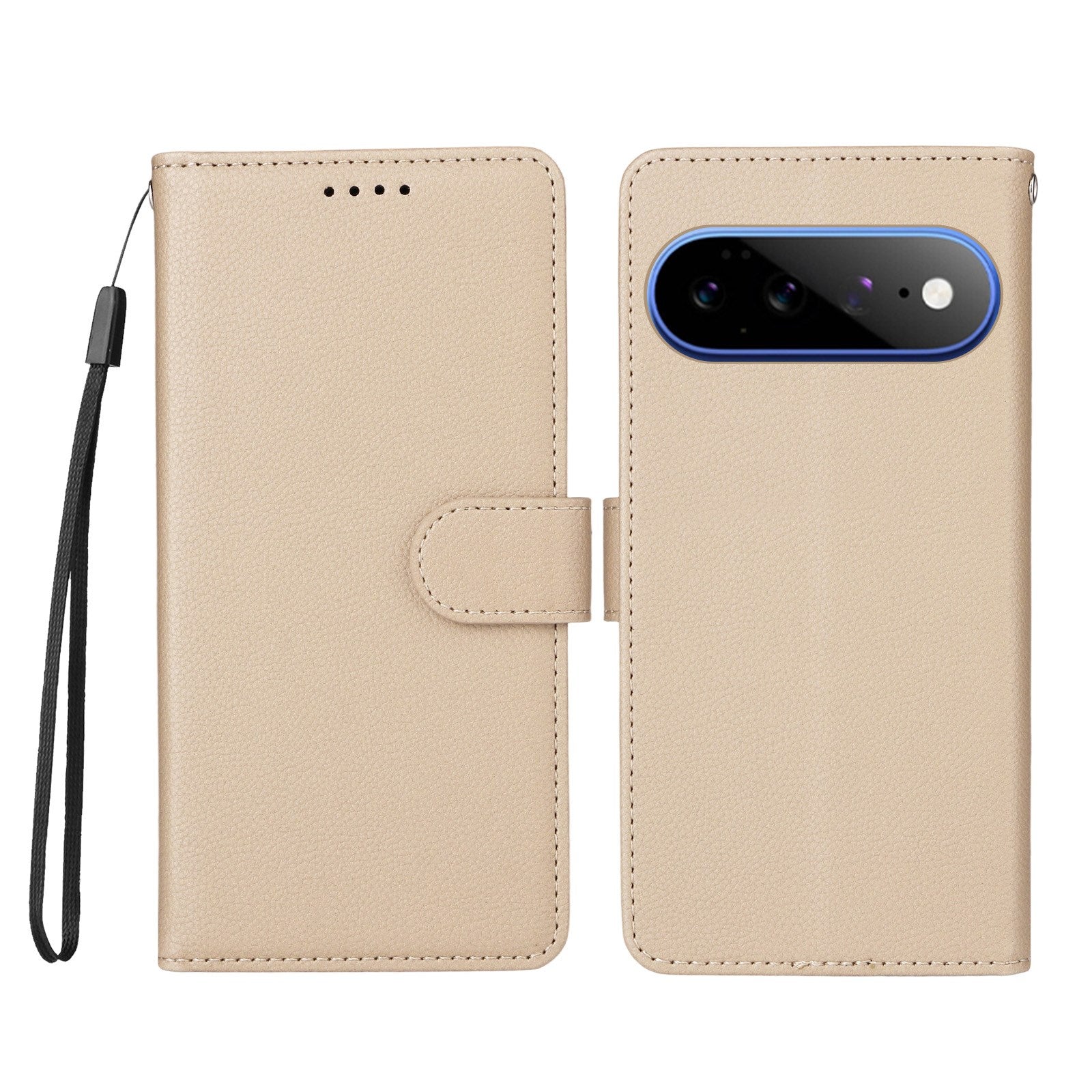 EIDERWOOD Google Pixel 11 Pro XL Flip Case - Card Holder & Wrist Strap - Beige