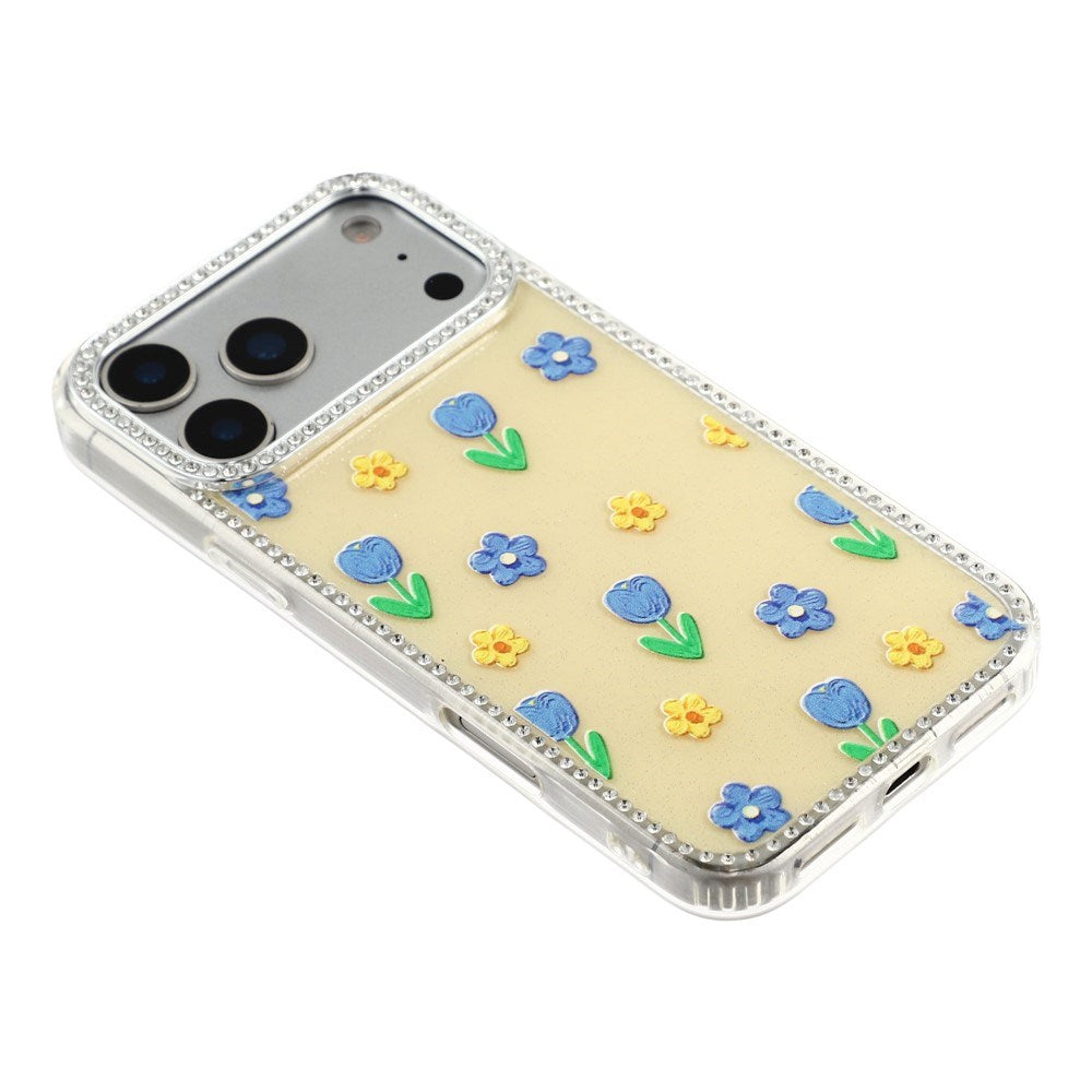 iPhone 17 Pro Max EIDERWOOD Hybrid Case with Rhinestone & Floral Design - Yellow / Tulips