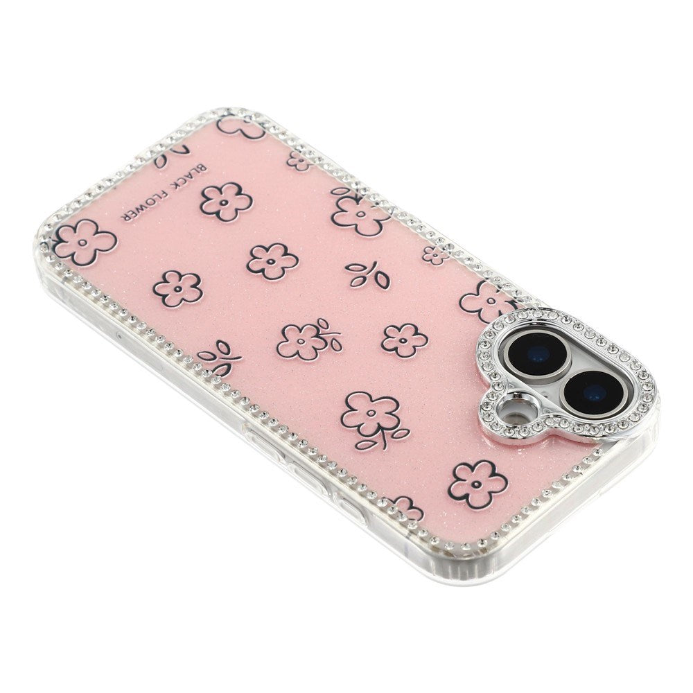 iPhone 17 EIDERWOOD Hybrid Case with Rhinestone & Floral Design - Pink / Flowers