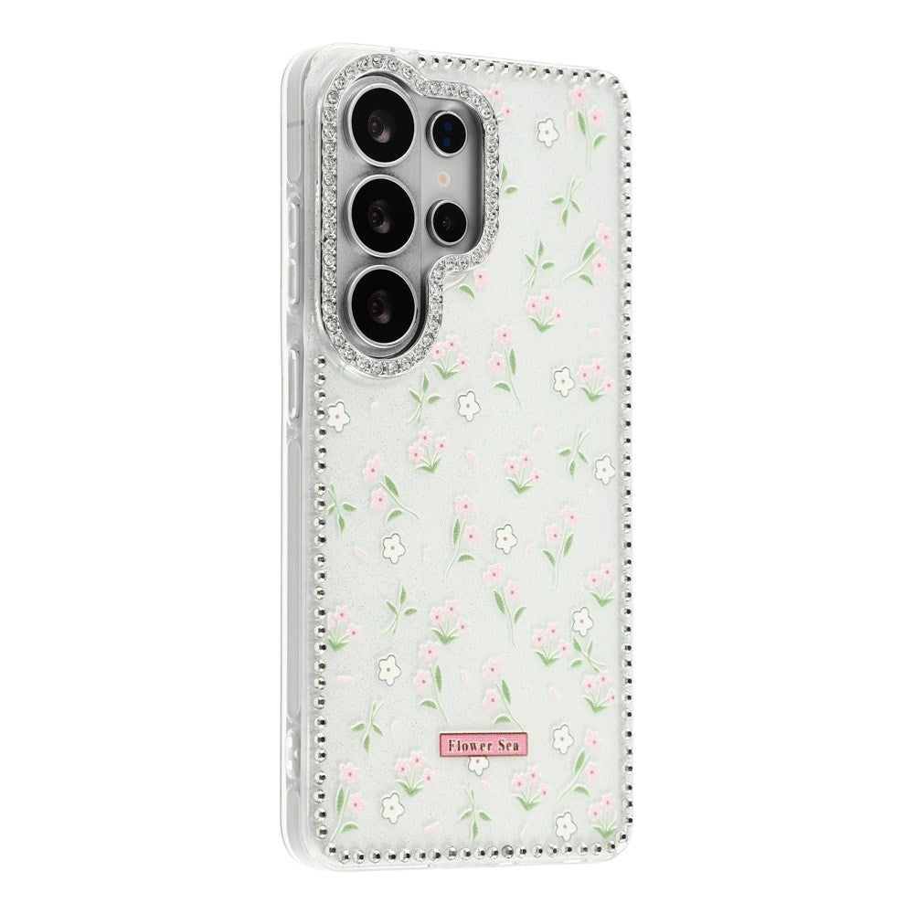 Samsung Galaxy S26 Ultra EIDERWOOD Hybrid Case with Rhinestone & Floral Design - White / Spring Flowers
