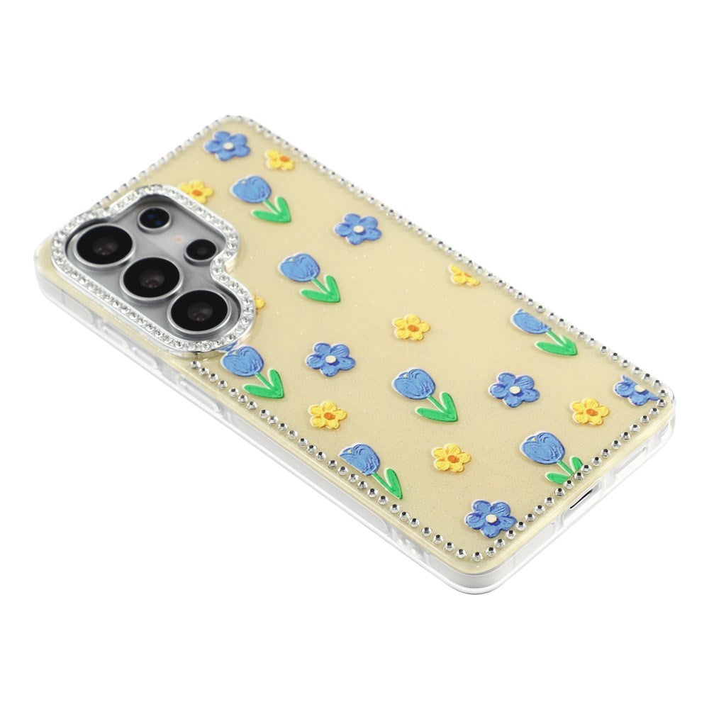 Samsung Galaxy S26 Ultra EIDERWOOD Hybrid Case with Rhinestone & Floral Design - Yellow / Tulips
