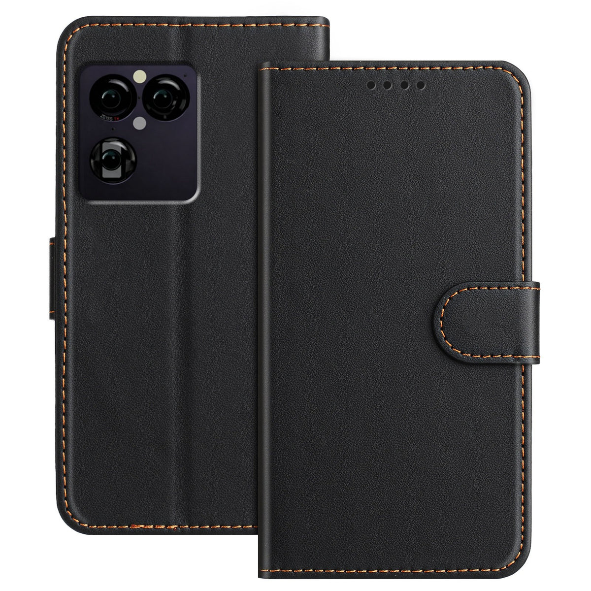 Sony Xperia 1 VIII EIDERWOOD Artificial Leather Flip Case with Stand Function and Card Holder - Black