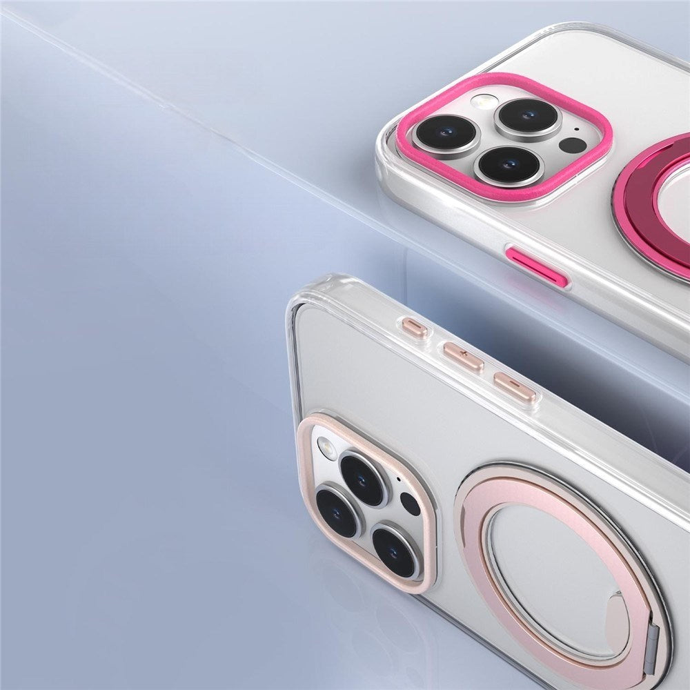 iPhone 14 Pro EIDERWOOD Hybrid Case with Stand Function - MagSafe Compatible - Transparent / Orange