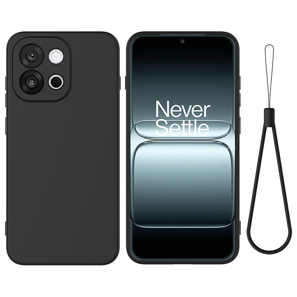 OnePlus Nord 6 EIDERWOOD Lined Silicone Case with Strap - Black