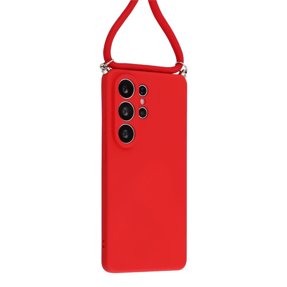 Samsung Galaxy S26 Ultra EIDERWOOD Lined Flexible Plastic Case w. Strap - Red