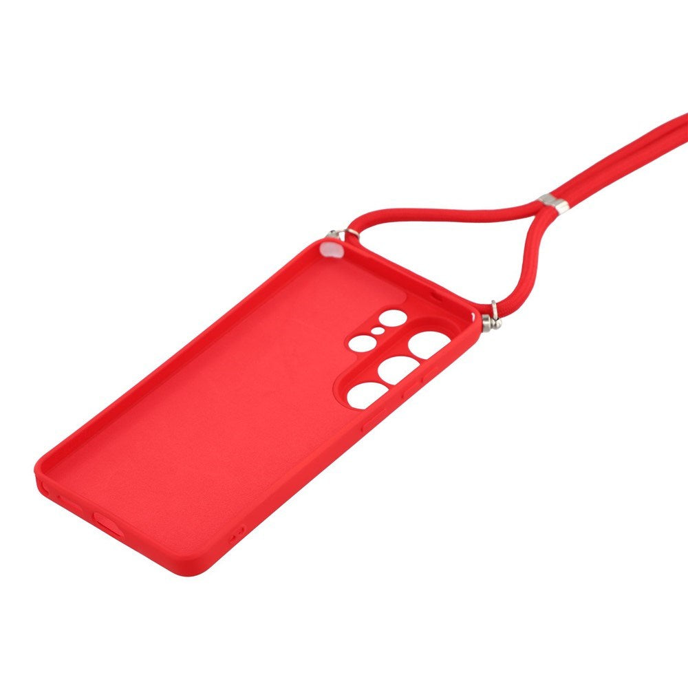 Samsung Galaxy S26 Ultra EIDERWOOD Lined Flexible Plastic Case w. Strap - Red