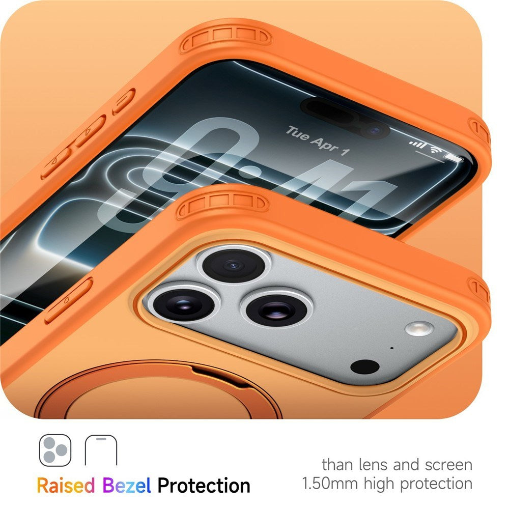 iPhone 18 Pro Max / 17 Pro Max EIDERWOOD Hybrid Plastic Case w. Rotating Kickstand - MagSafe Compatible - Orange