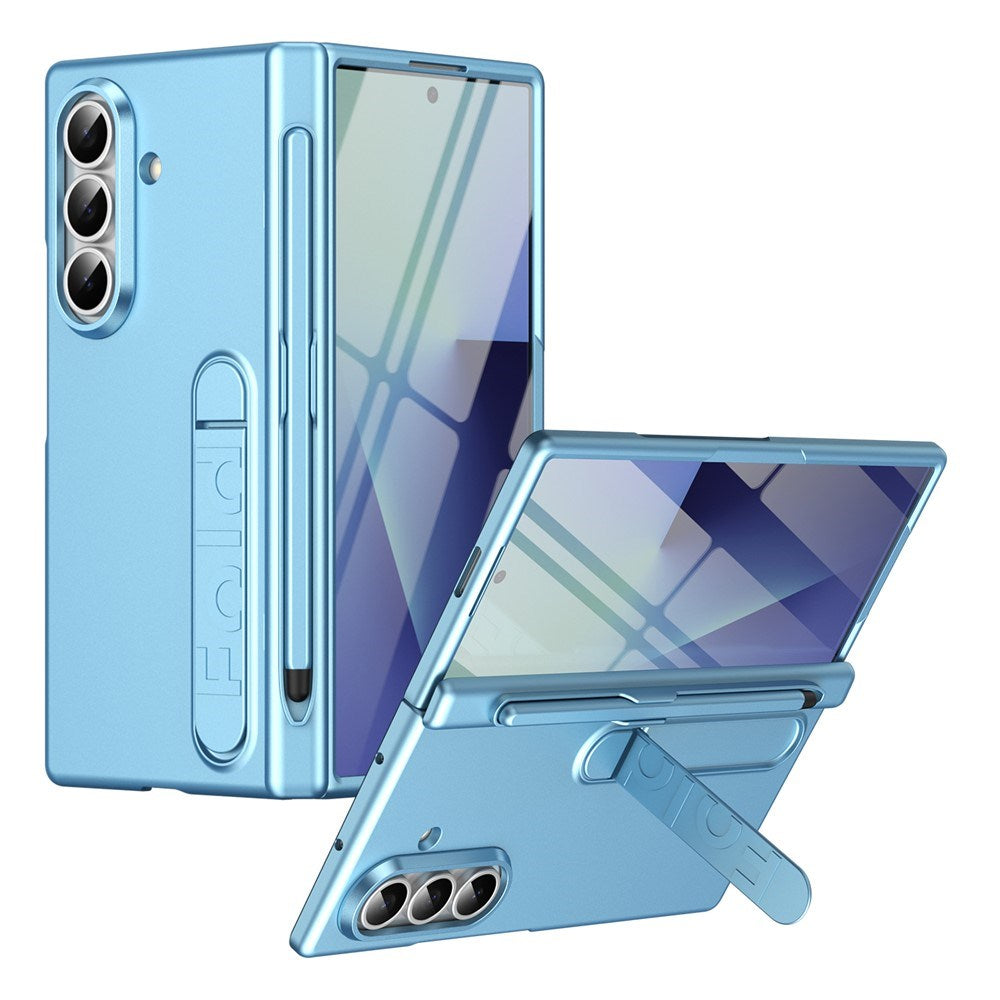 Samsung Galaxy Z Fold8 Ultra Hard Plastic Case with Screen Protector & Kickstand - Light Blue