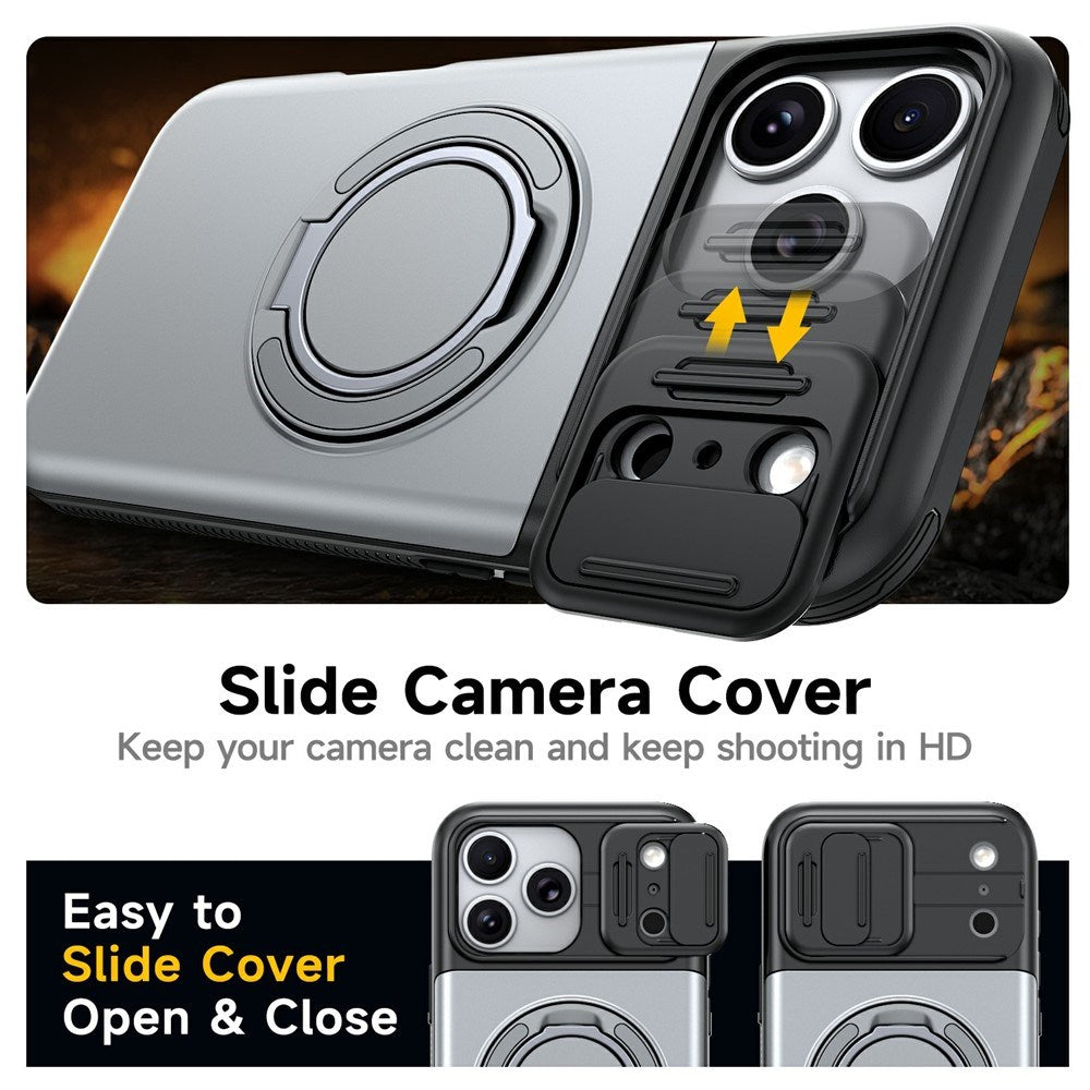 iPhone 18 Pro / 17 Pro EIDERWOOD Hybrid Tough Case with Card Holder & Cam Slider - MagSafe Compatible - Grey