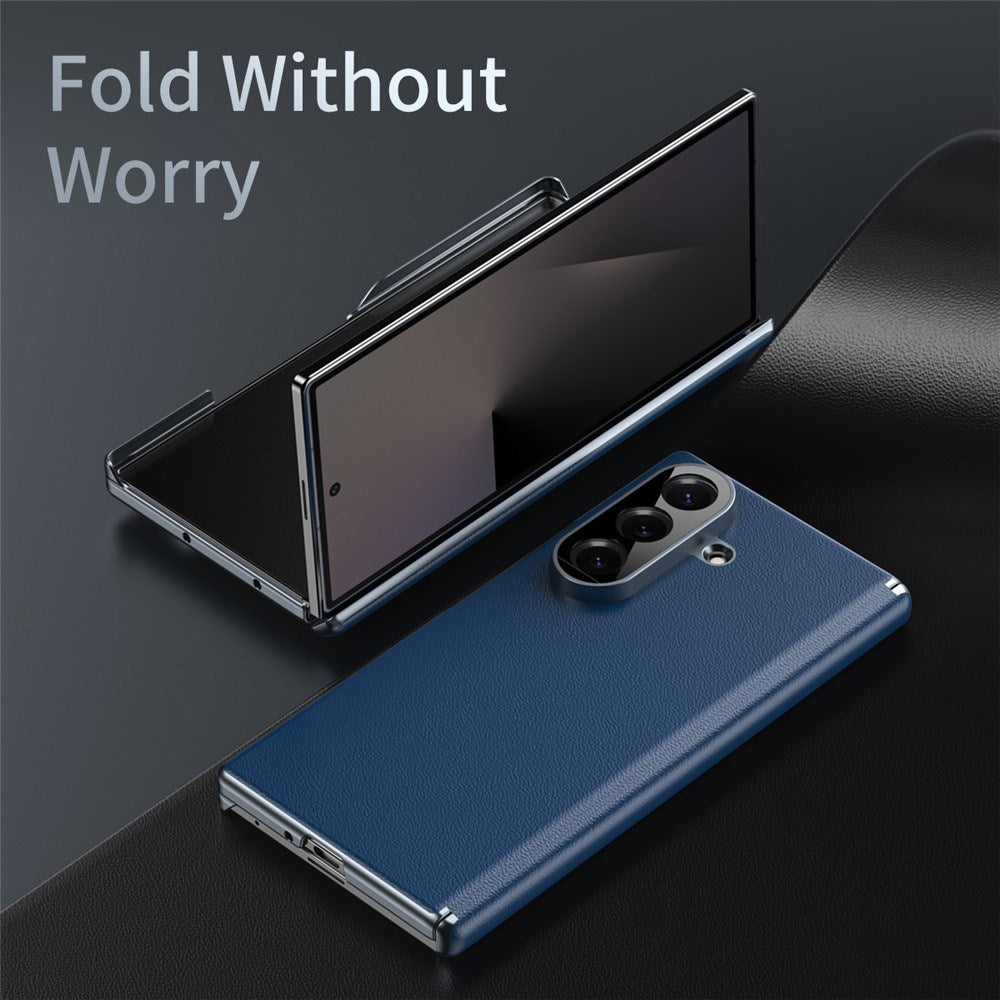 Samsung Galaxy Z Fold8 Faux Leather Back Case - Blue