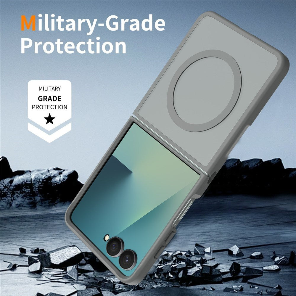 Samsung Galaxy Z Flip8 Matte Flexible Plastic Case - MagSafe Compatible - Grey