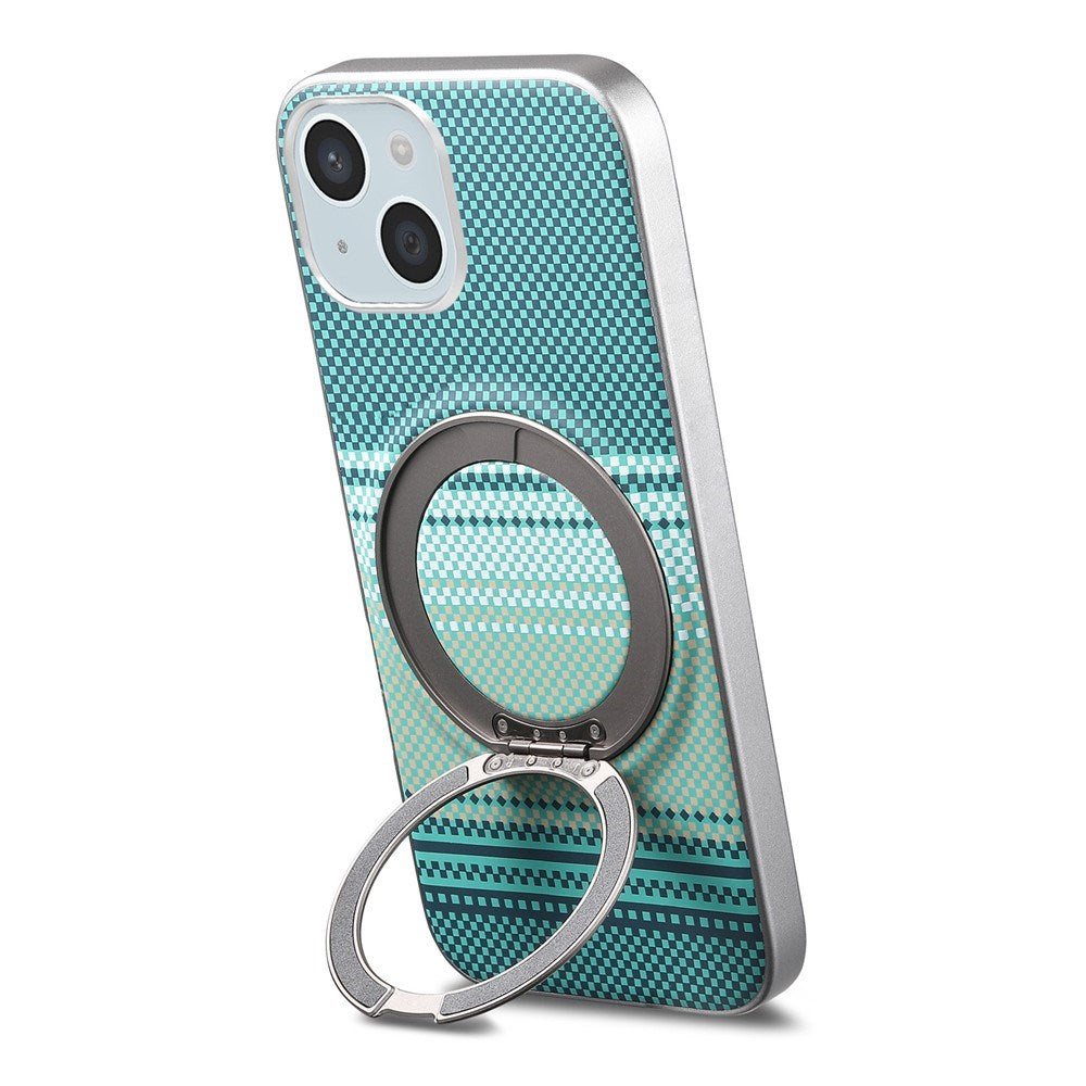 iPhone 14 / 13 EIDERWOOD Hybrid Plastic Gradient Case with Rotating Kickstand - MagSafe Compatible - Green