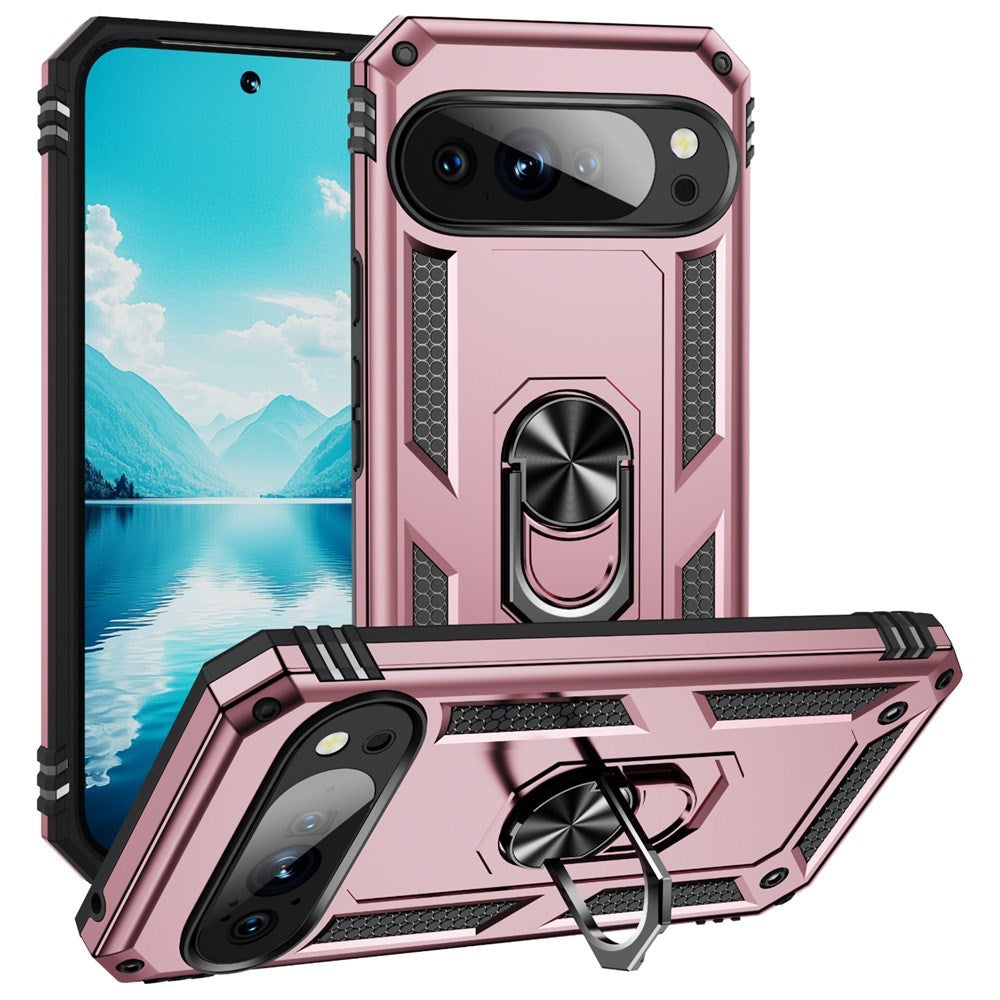Google Pixel 11 / 11 Pro EIDERWOOD Tough Case with 360 Rotatable Kickstand - Rose Gold