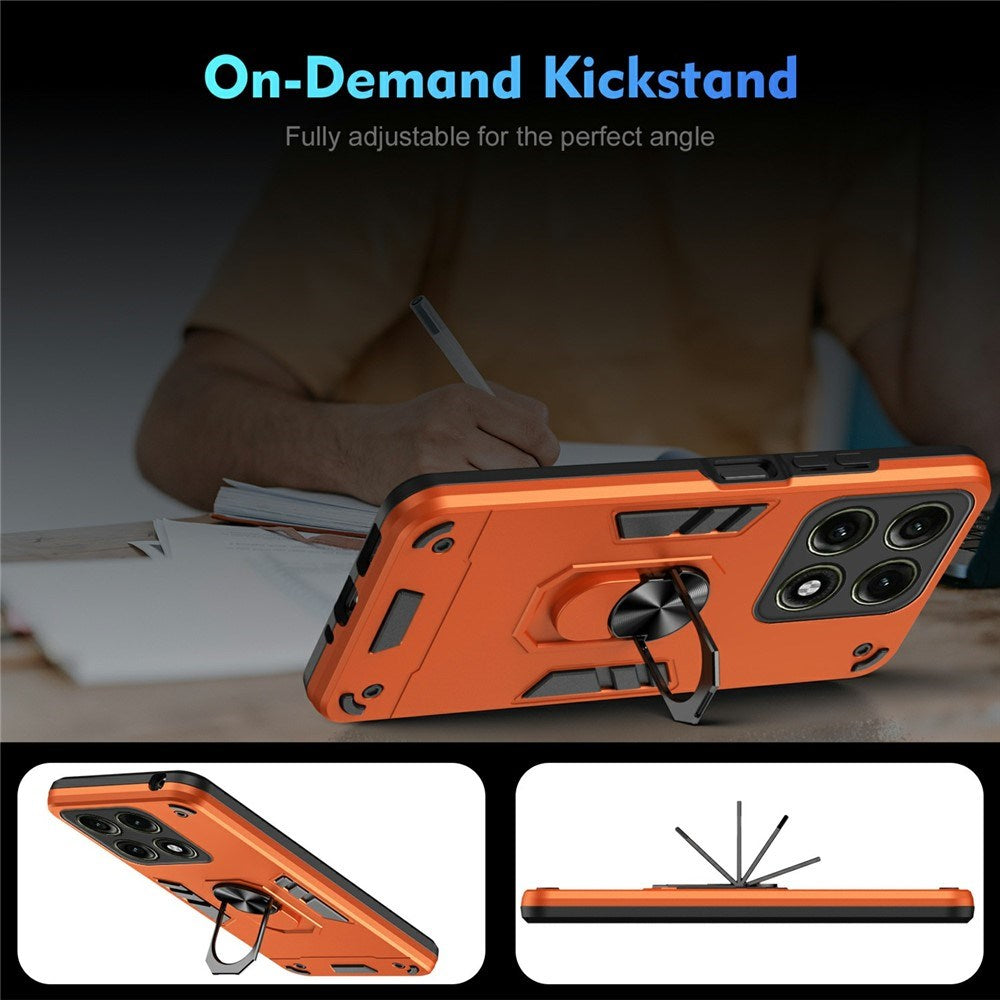 Motorola Edge 70 Pro EIDERWOOD Magnetic Hybrid Rugged Case with Kickstand - Orange