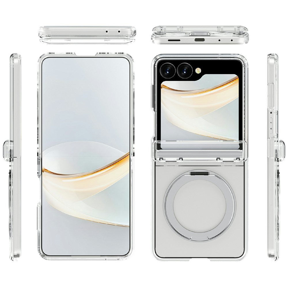 Samsung Galaxy Z Flip8 EIDERWOOD Hybrid Case with Rotatable Kickstand - Transparent