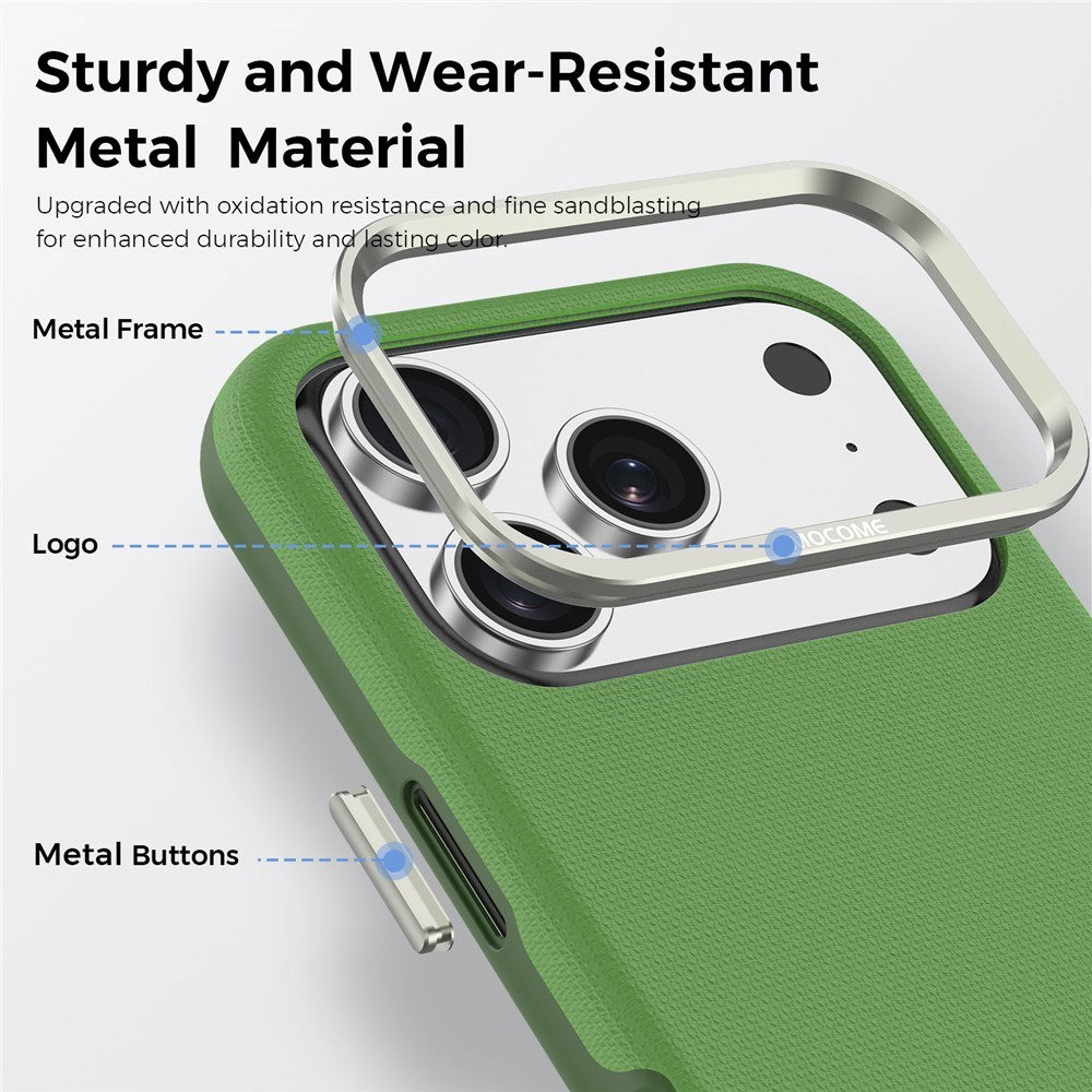 iPhone 18 Pro EIDERWOOD Faux Leather Back Case with Detachable Card Holder - MagSafe Compatible - Green
