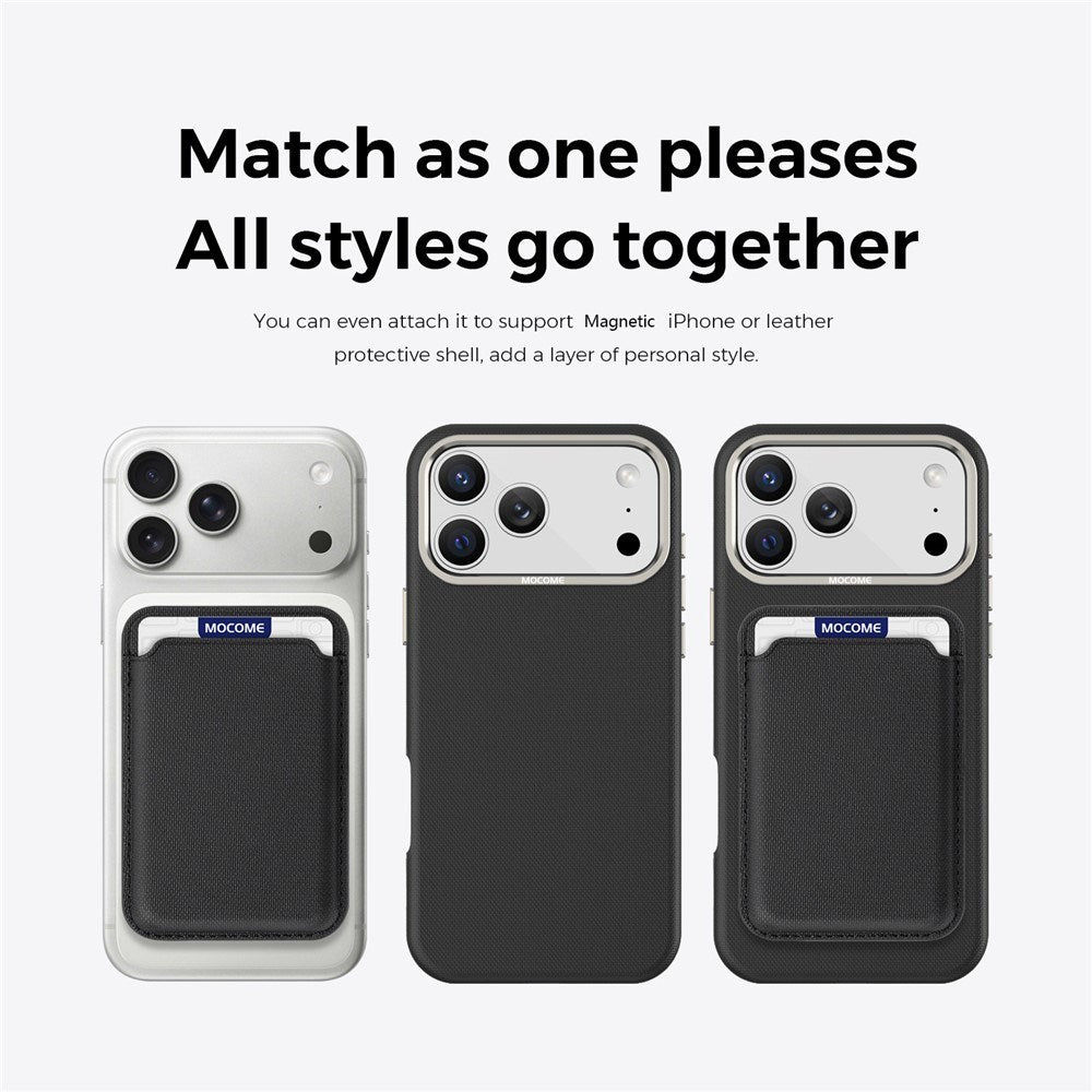 iPhone 18 Pro Max EIDERWOOD Faux Leather Back Case with Detachable Card Holder - MagSafe Compatible - Black