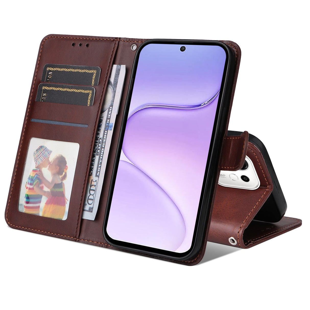 Honor 600 Smart EIDERWOOD Flip Cover in Faux Leather - Brown