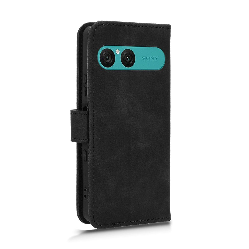 Sony Xperia 10 VIII EIDERWOOD Artificial Leather Flip Case with Wallet and Stand Function - Black