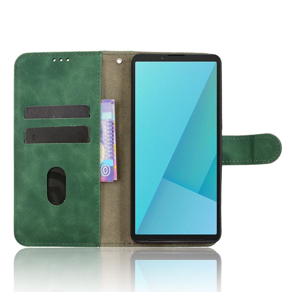 Sony Xperia 10 VIII EIDERWOOD Artificial Leather Flip Case with Wallet and Stand Function - Green