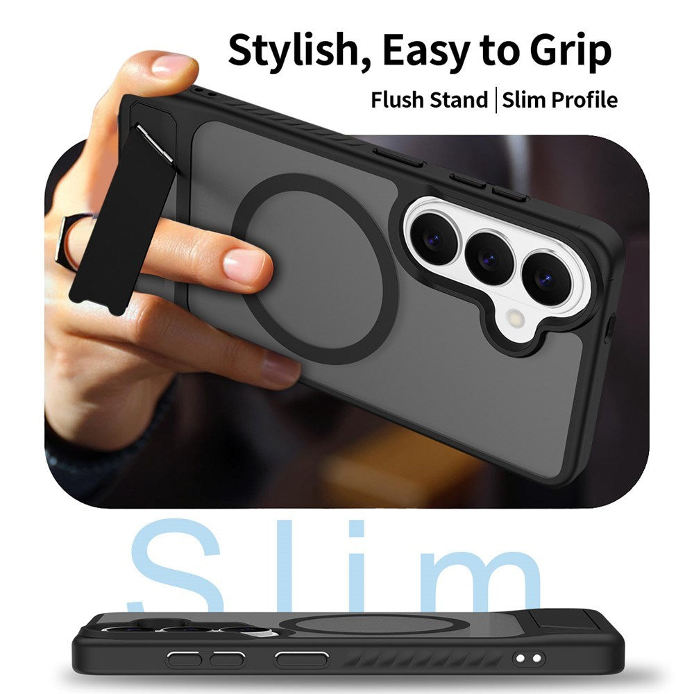 Samsung Galaxy S26 FE / S25 FE EIDERWOOD Hybrid Case with Kickstand - MagSafe Compatible - Black