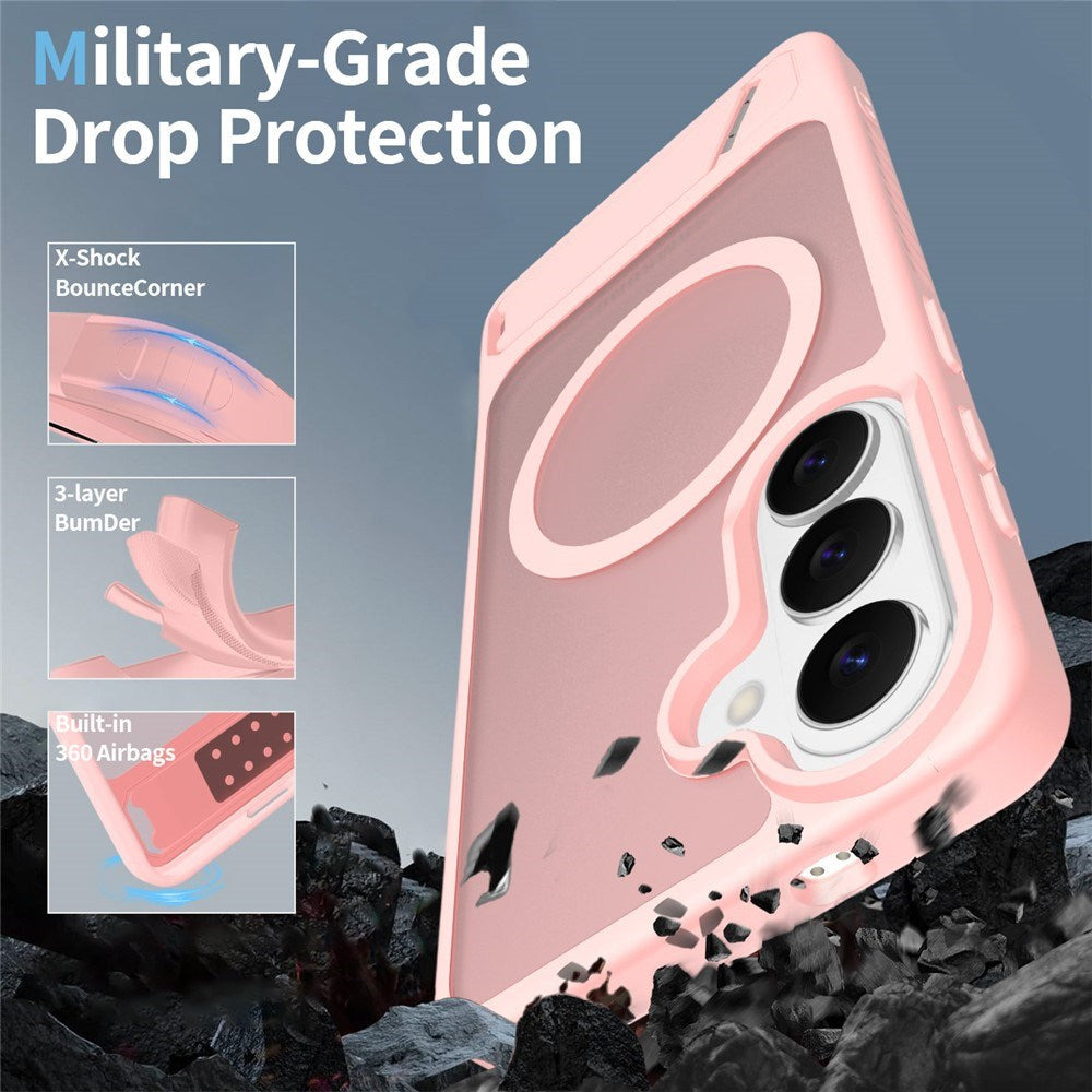 Samsung Galaxy S26 FE / S25 FE EIDERWOOD Hybrid Case with Kickstand - MagSafe Compatible - Pink