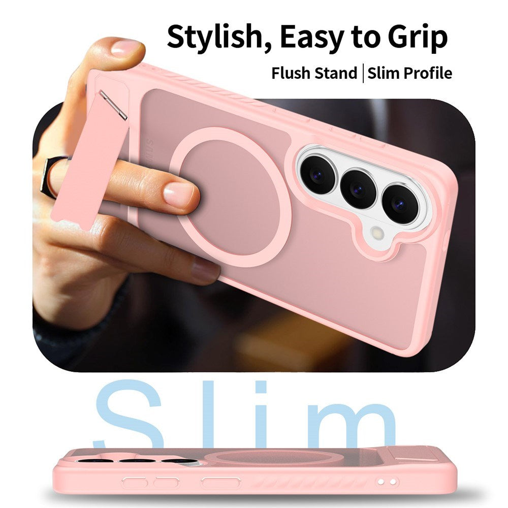 Samsung Galaxy S26 FE / S25 FE EIDERWOOD Hybrid Case with Kickstand - MagSafe Compatible - Pink