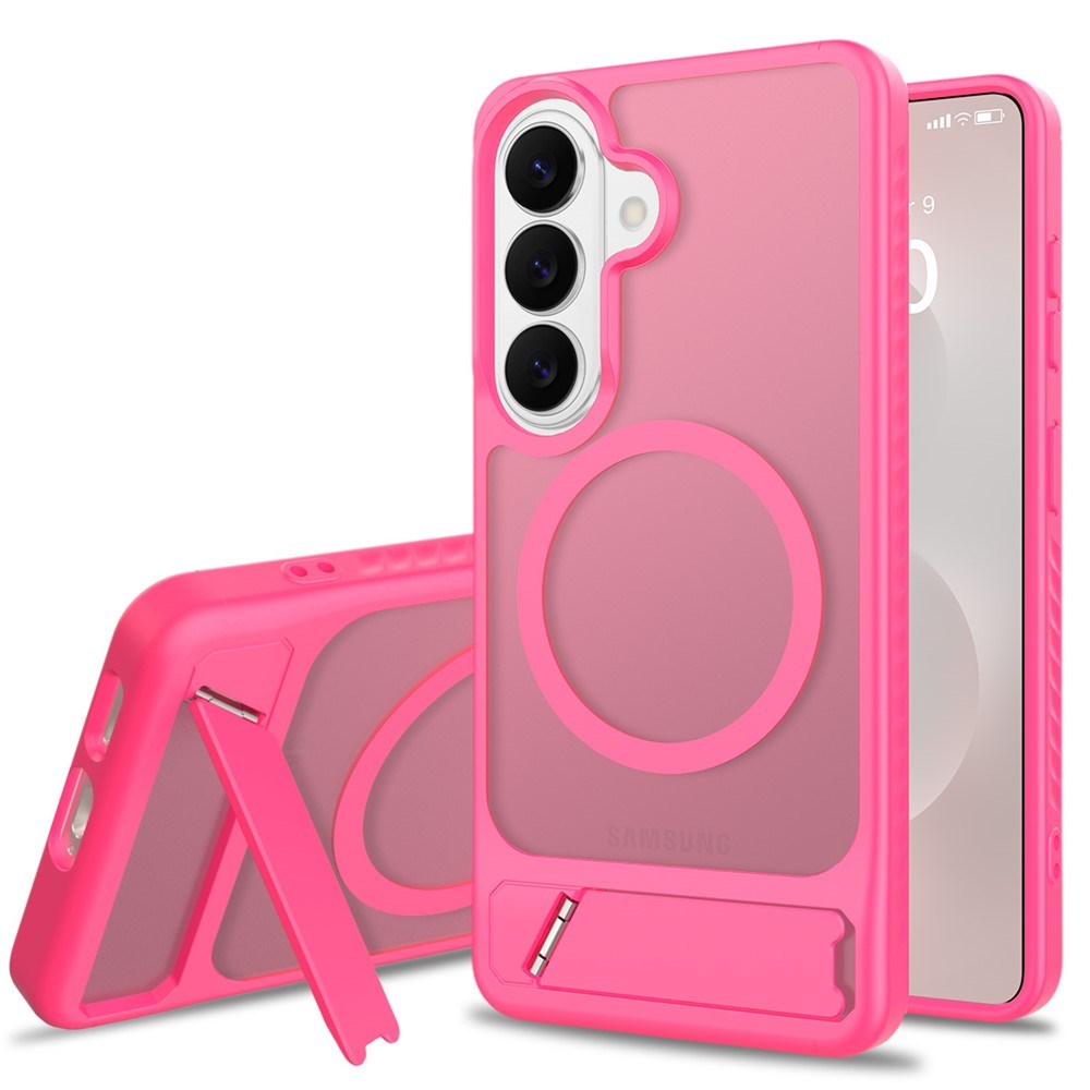 Samsung Galaxy S26 FE / S25 FE EIDERWOOD Hybrid Case with Kickstand - MagSafe Compatible - Hot Pink
