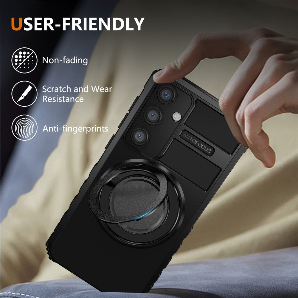 EIDERWOOD Samsung Galaxy S26 FE / S25 FE Tough Case w. Magnetic Kickstand - Black